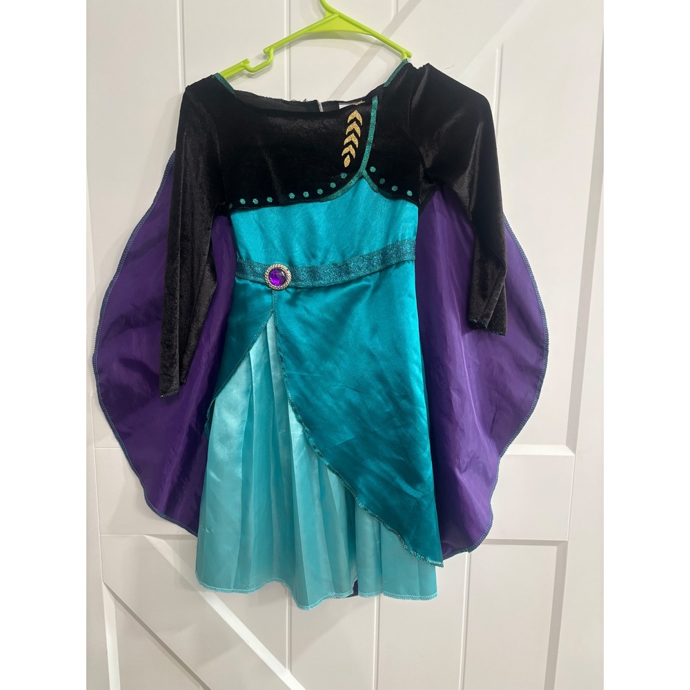 Disney Frozen 2 Anna Costume Girls 4-6X Dress Purple Cape Halloween Princess